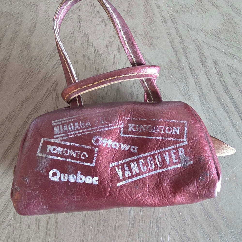 Vintage 1950s/1960s Embossed Wood Anagram Letter Tiles Souvenir Travel Bag
